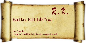 Raits Kiliána névjegykártya